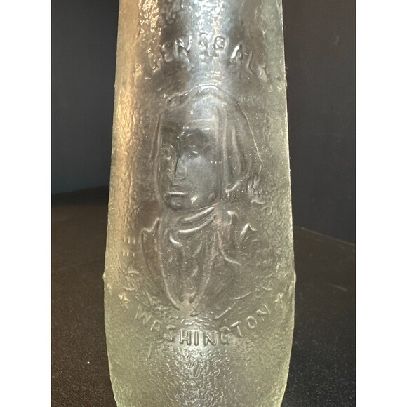 Vintage George Washington Embossed Glass Bottle w/ Stars Cap 11" Patriotic - Picture 5 of 9